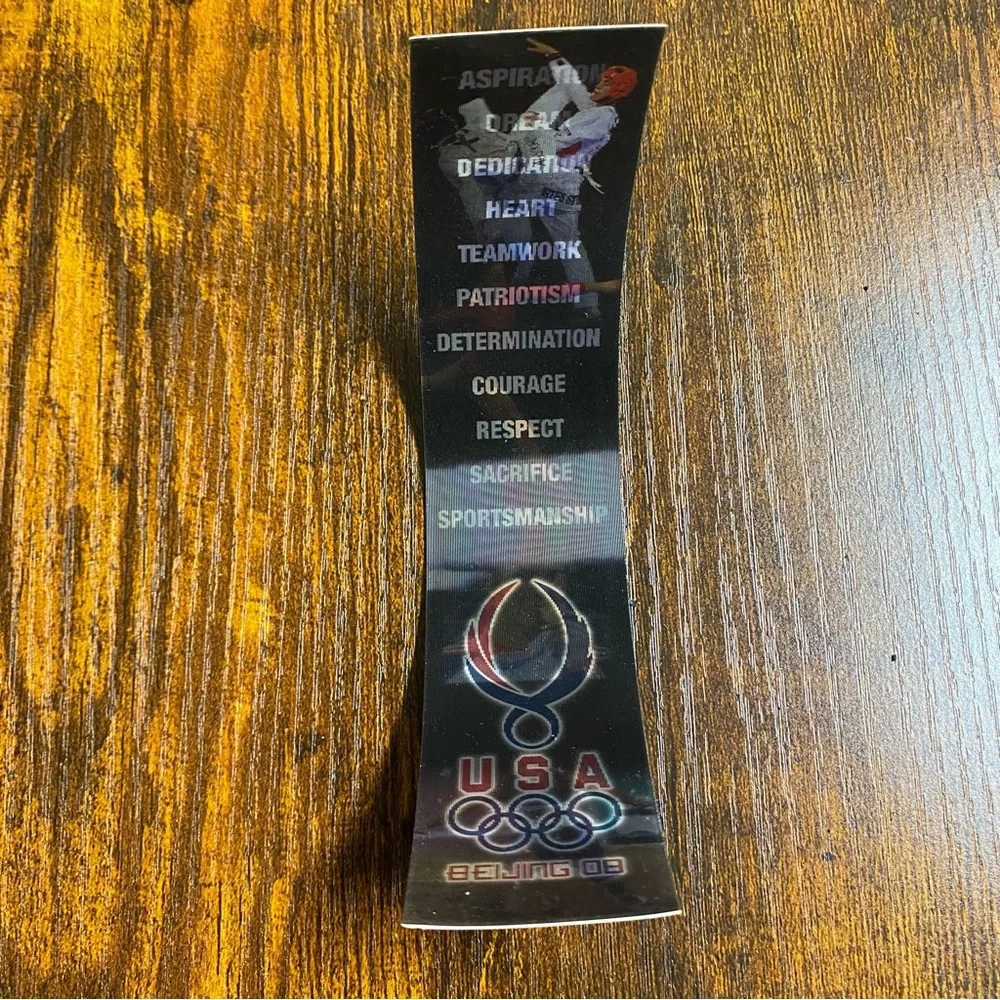 2008 Bookmark Lenticular Holographic USA Carly Patterson Michael Phelps Olympics